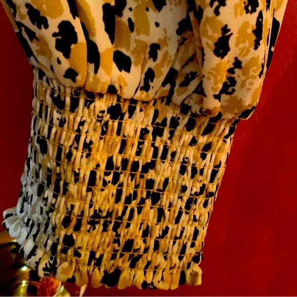 Maison Cinqcent 500 blouse leopard motif colors blk beige white size med - Picture 5 of 7